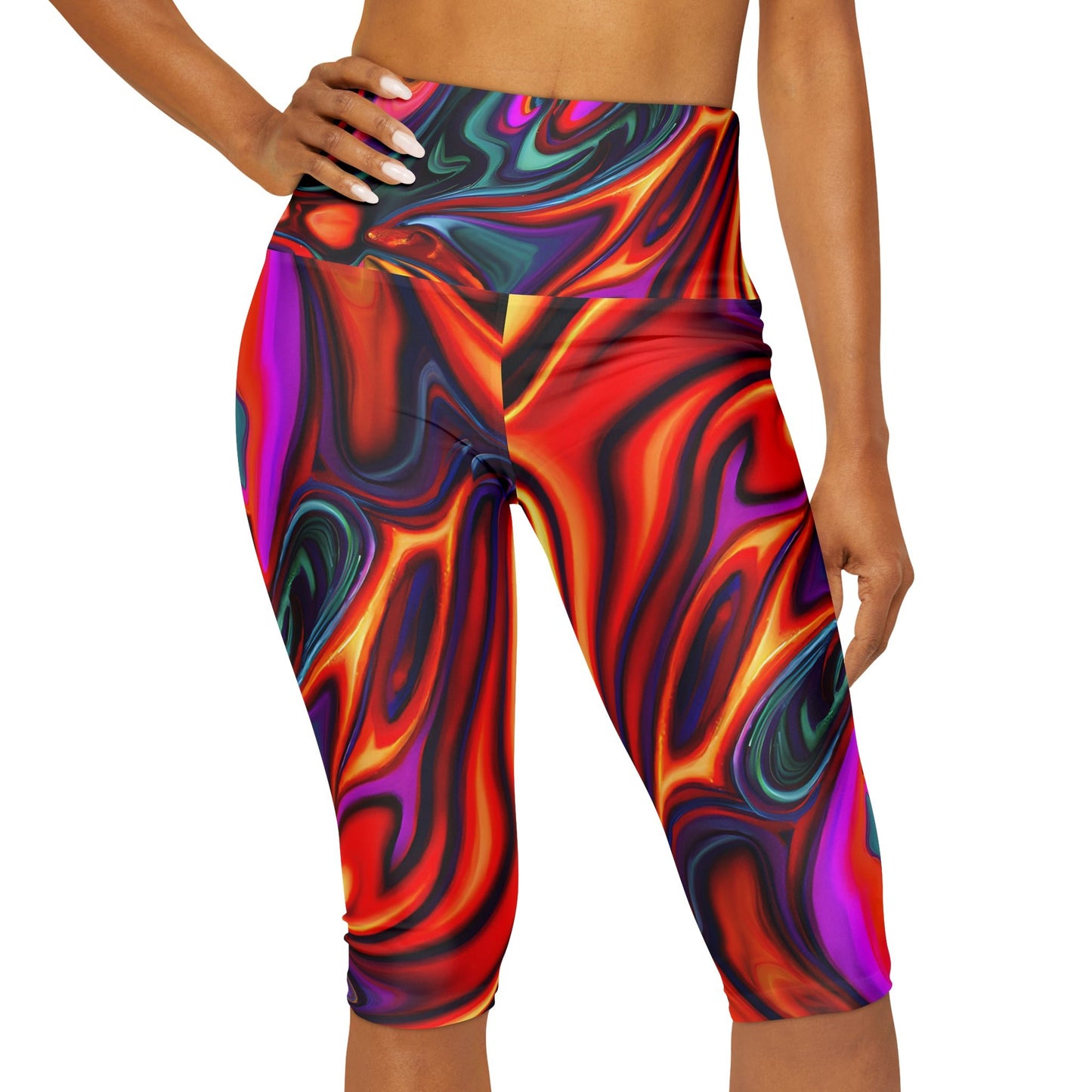 Women's Reverberating Yoga Capri Leggings - Yoga Capri Leggings - Taigora Activewear