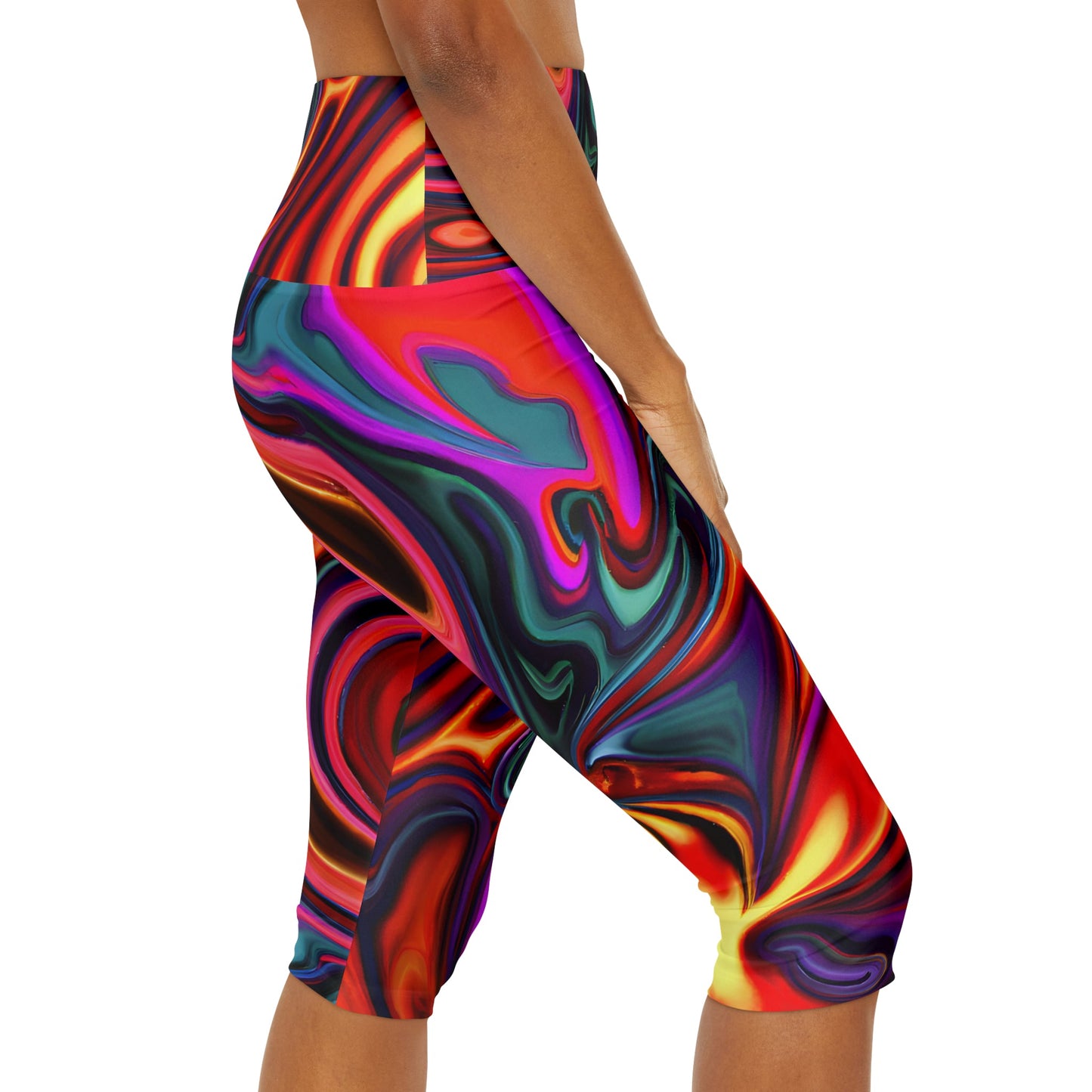 Women's Reverberating Yoga Capri Leggings - Yoga Capri Leggings - Taigora Activewear