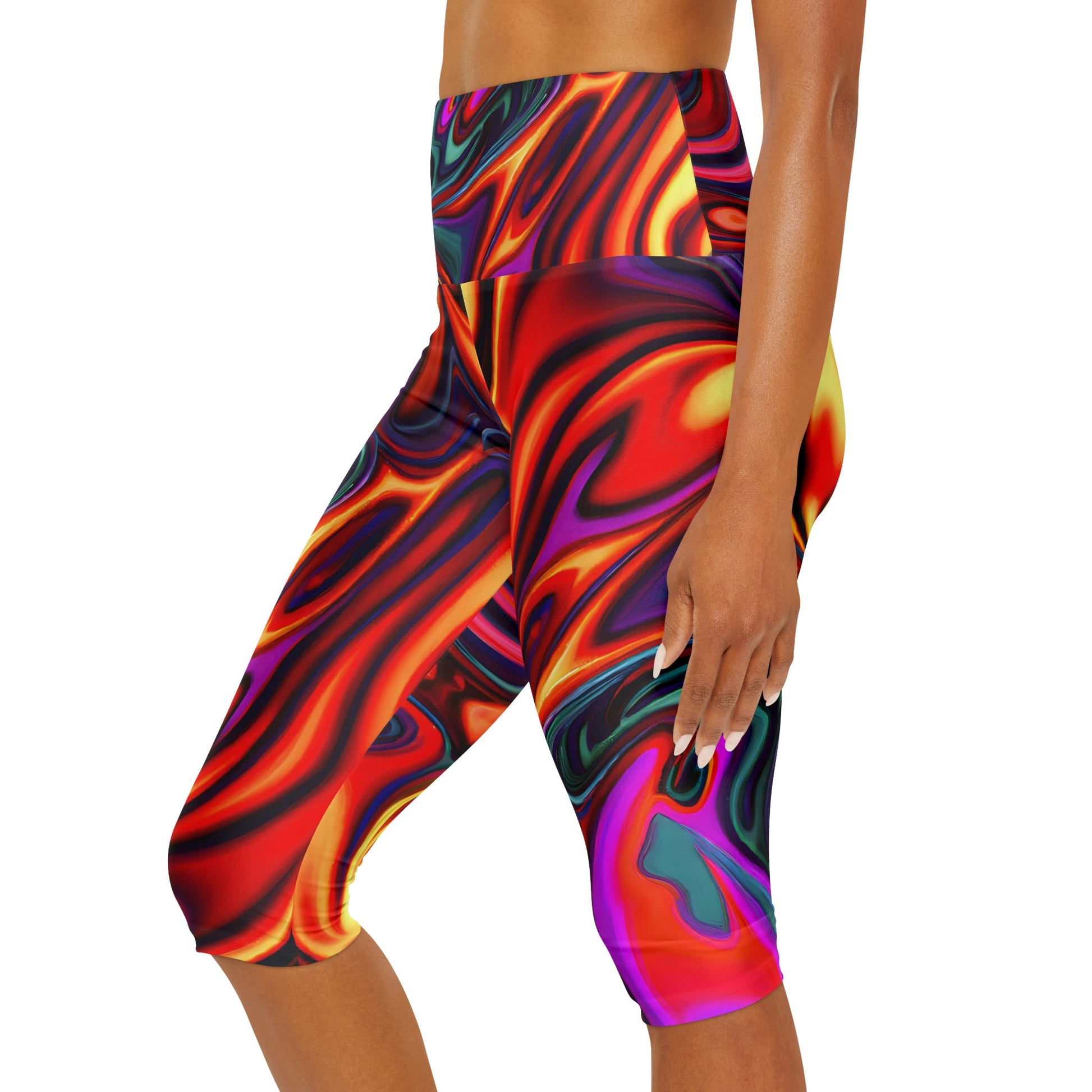 Women's Reverberating Yoga Capri Leggings - Yoga Capri Leggings - Taigora Activewear