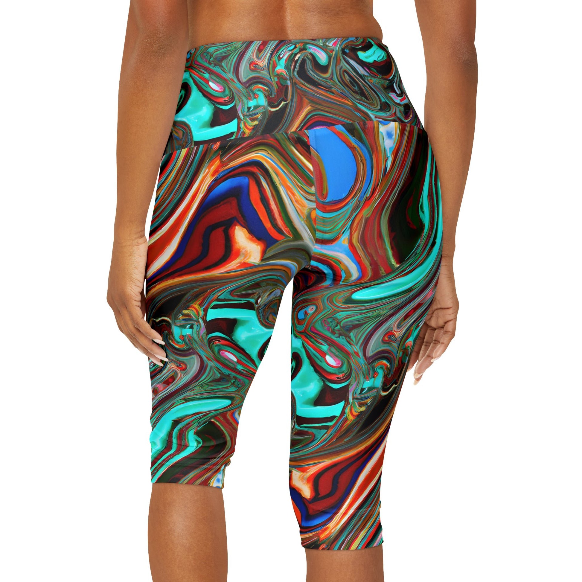 Women's Spiral Yoga Capri Leggings - Yoga Capri Leggings - Taigora Activewear