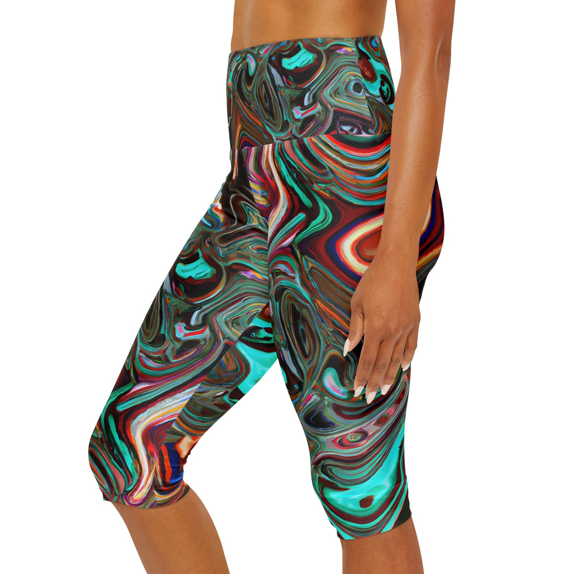 Women's Spiral Yoga Capri Leggings - Yoga Capri Leggings - Taigora Activewear