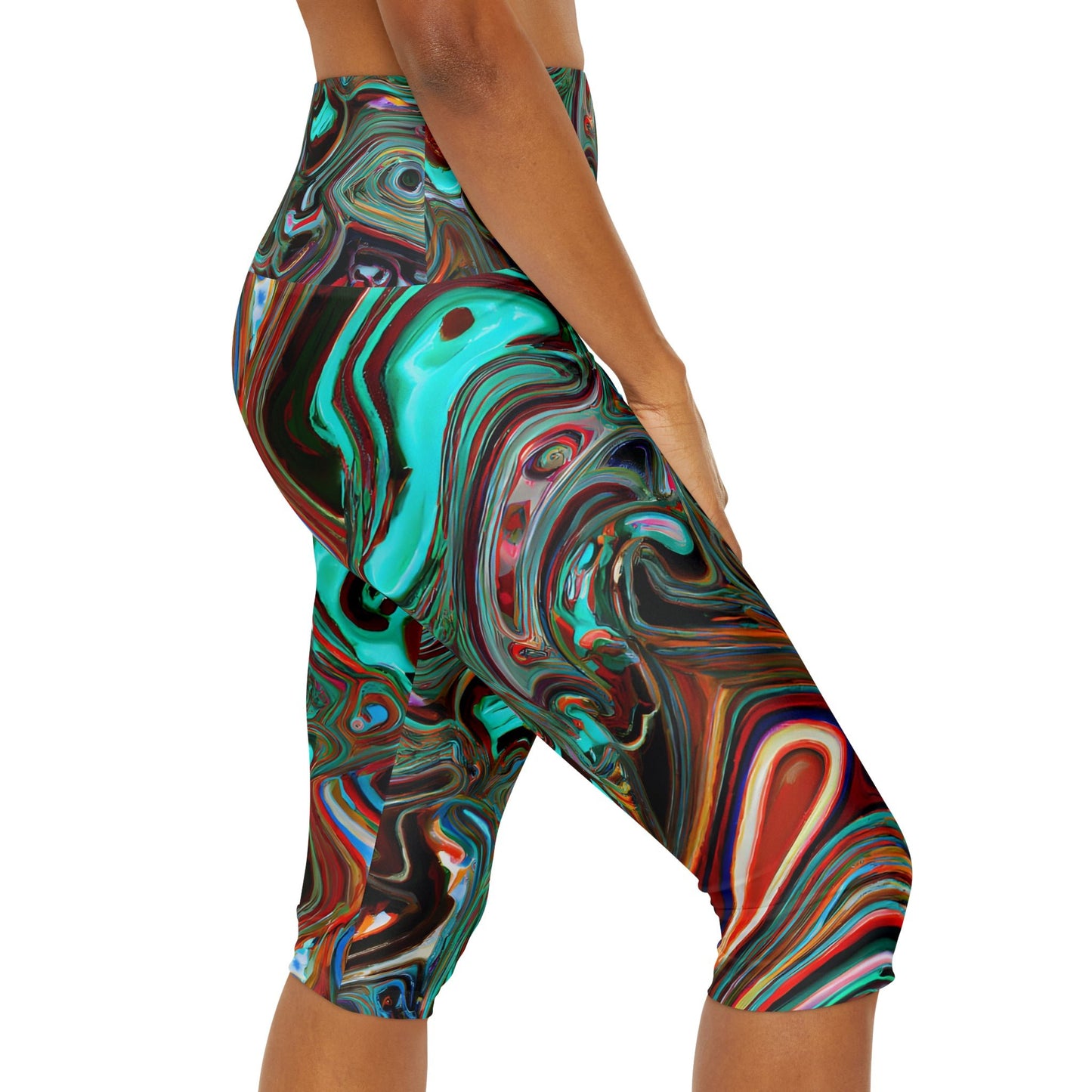 Women's Spiral Yoga Capri Leggings - Yoga Capri Leggings - Taigora Activewear