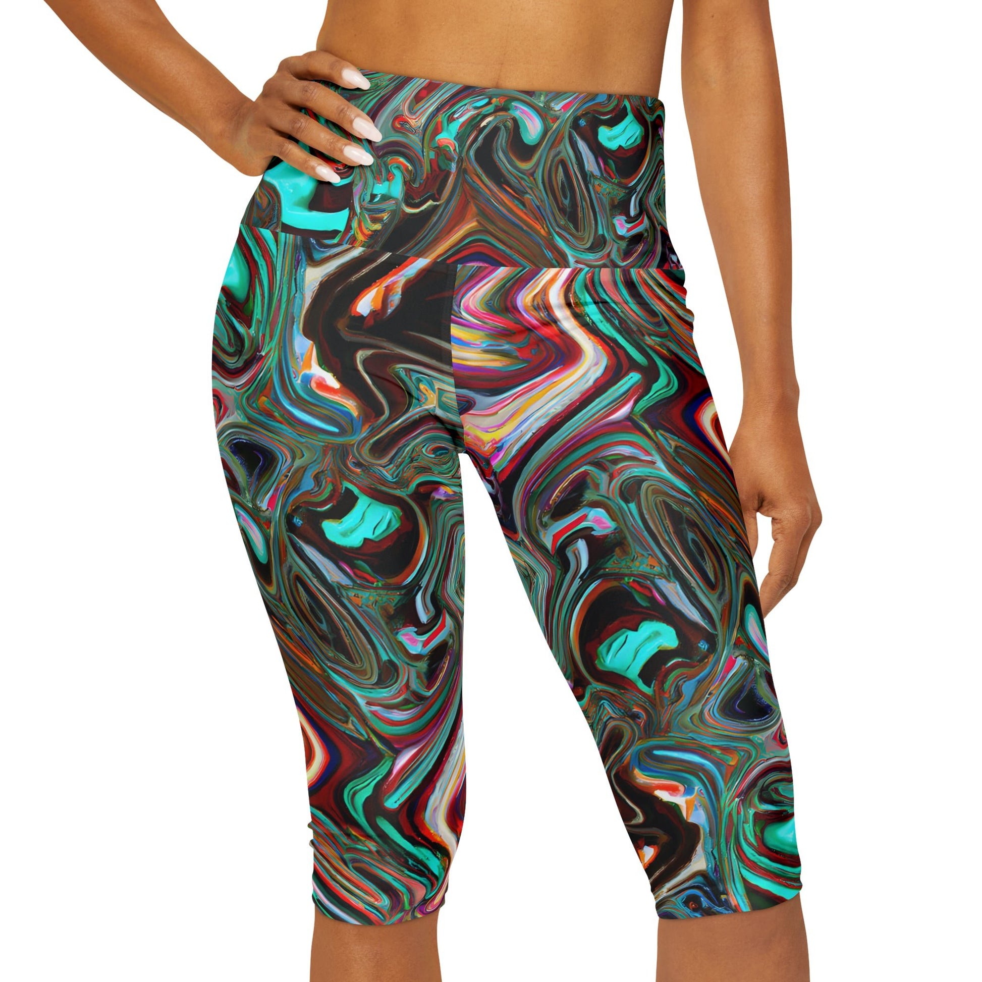 Women's Spiral Yoga Capri Leggings - Yoga Capri Leggings - Taigora Activewear