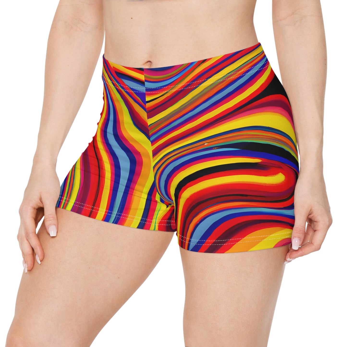 Women's Swirling Casual Shorts - Athleisure Shorts - Taigora Activewear