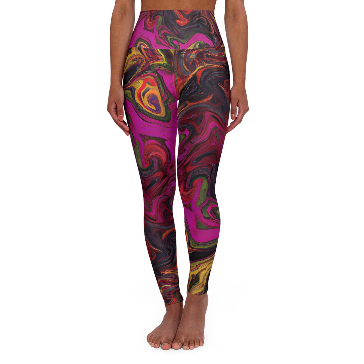 Women's Undulating High Waisted Yoga Leggings - Yoga Leggings - Taigora Activewear