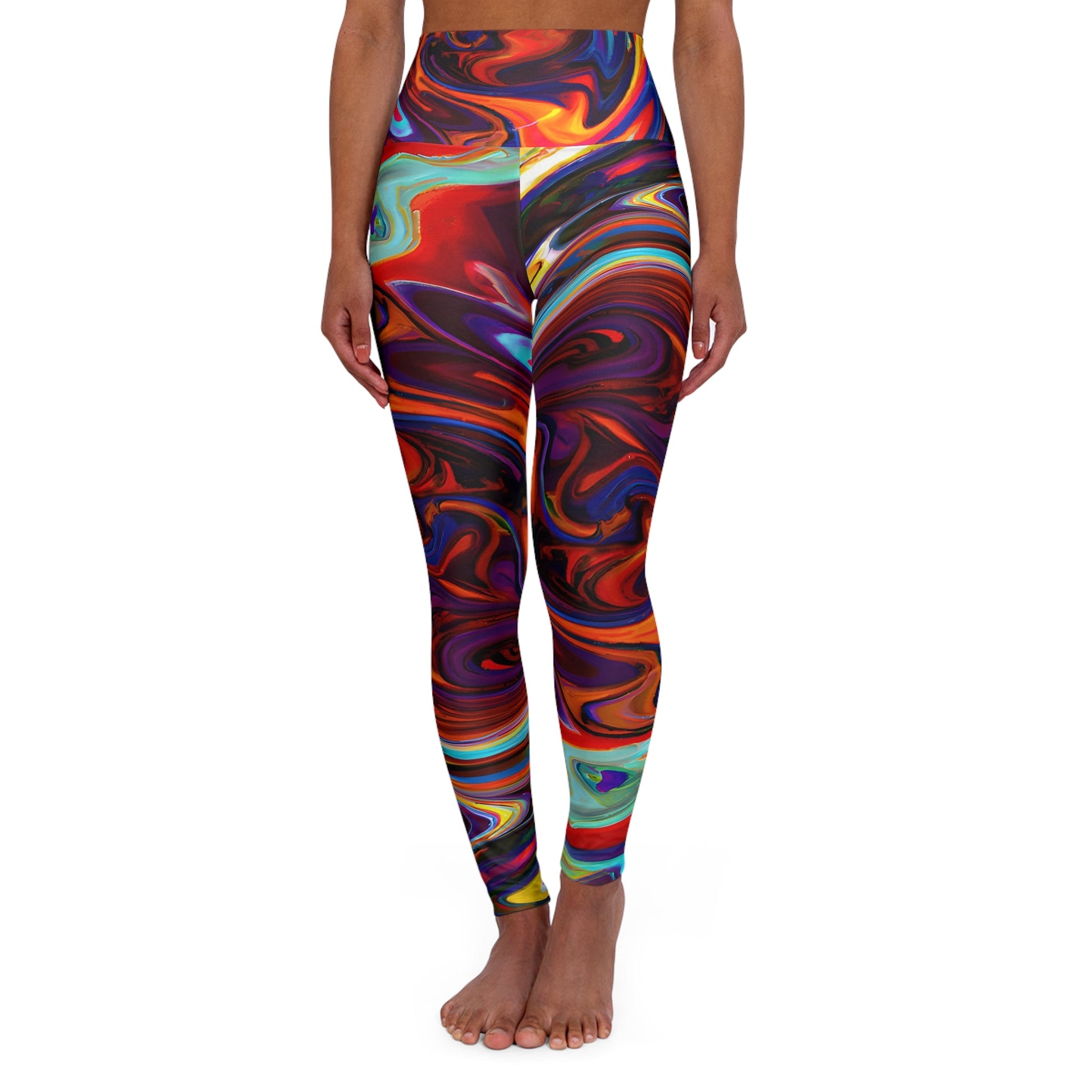 Women's Undulating High Waisted Yoga Leggings - Yoga Leggings - Taigora Activewear