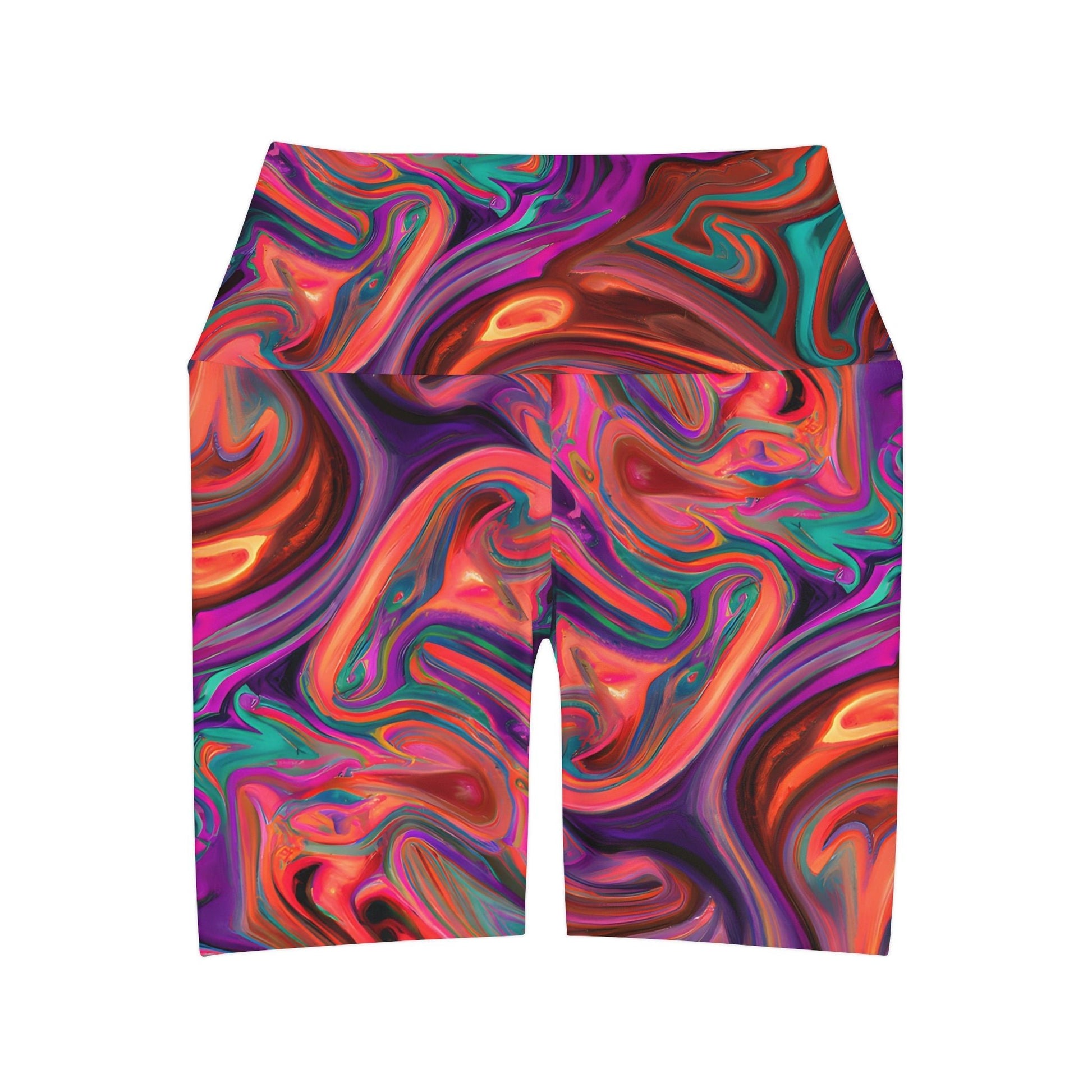 Women's Visual High Waisted Yoga Shorts - Yoga Shorts - Taigora Activewear