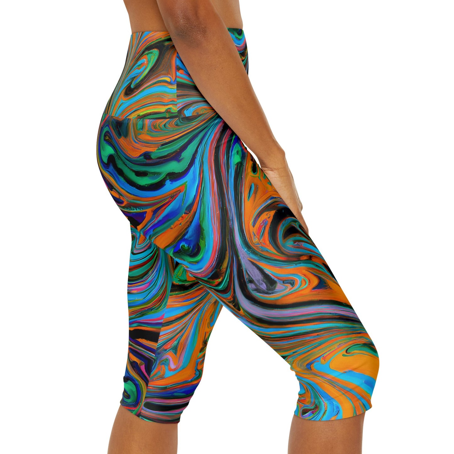 Women's Whimsical Yoga Capri Leggings - Yoga Capri Leggings - Taigora Activewear